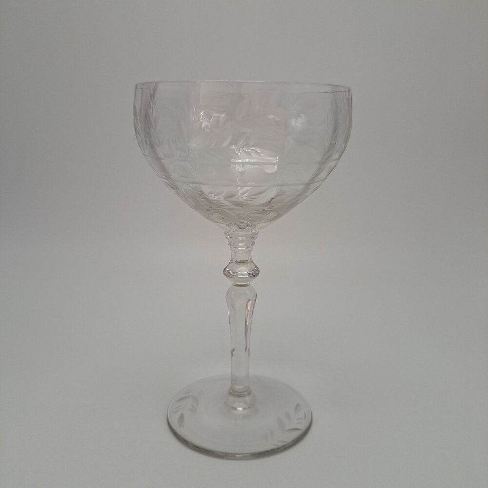 Rock Sharpe Anniversary Etched Crystal Tall Sherbet Glass